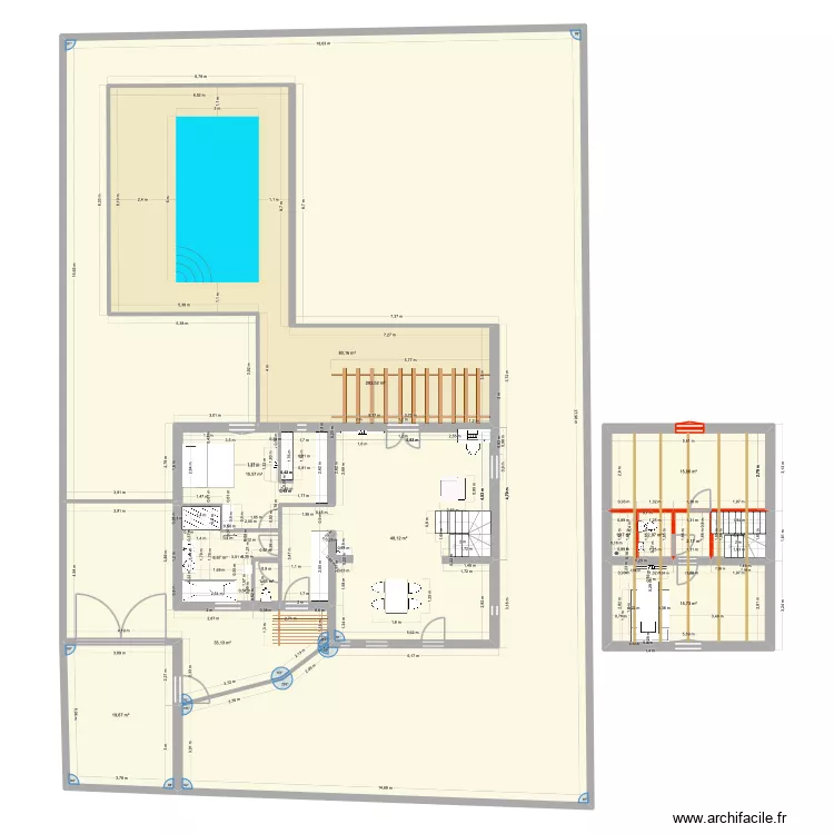 Plan maison 14/02 escalier demi tournant. Plan de 14 pièces et 532 m² Plan maison 14/02 escalier demi tournant. Plan de 14 pièces et 532 m²
