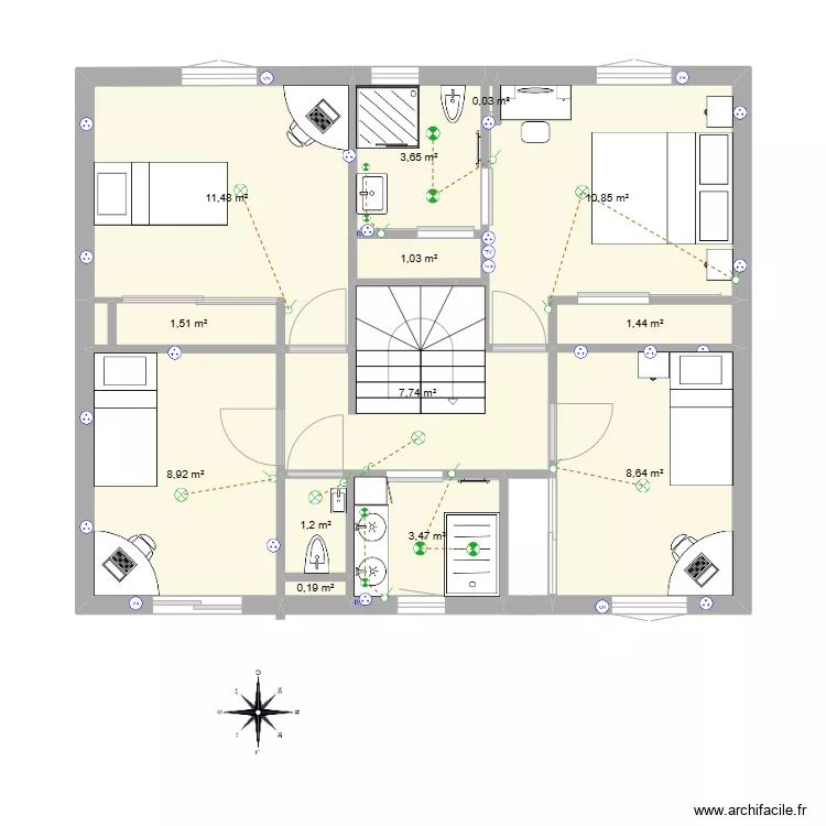 Maison Cormeilles-1er Etage-V1. Plan de 