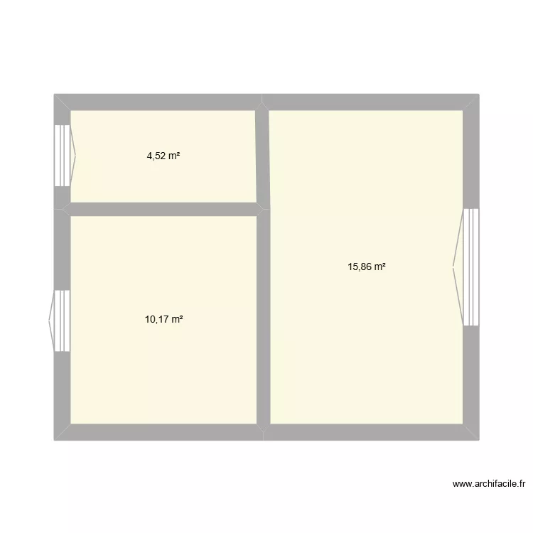 2e etage. Plan de 3 Pièces et 31 m²