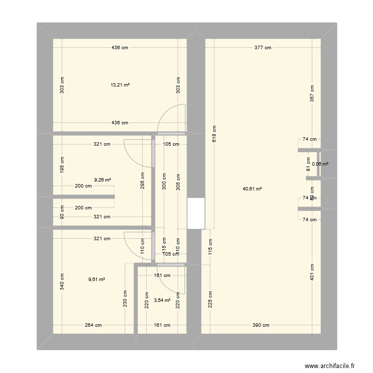 Appartement 2 Etage gauche mesure final raillaige fini. Plan de 6 pièces et 76 m2