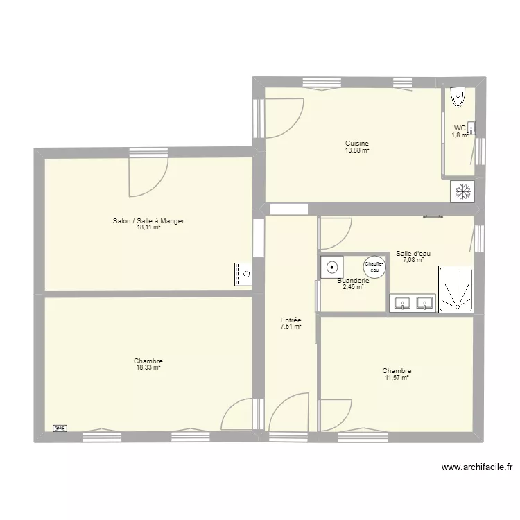 CouéCoué3. Plan de 8 et 81 m² CouéCoué3. Plan de 8 et 81 m²