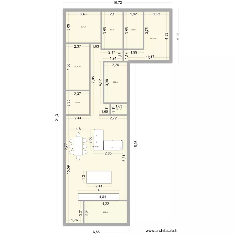 sainte colombe. Plan de 10  et 142 m²