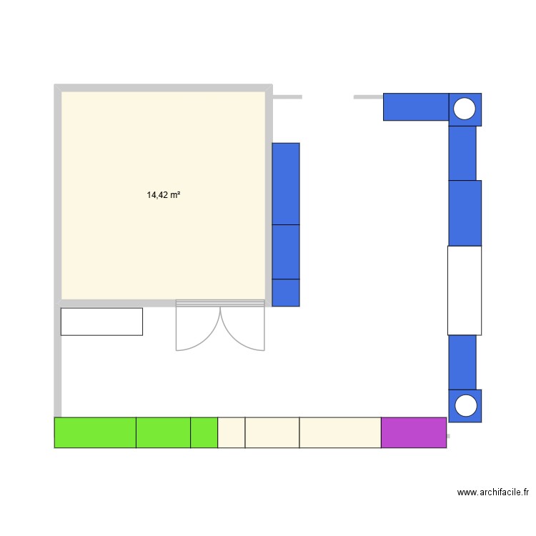 entre1 1. Plan de 1 pièce et 14 m2
