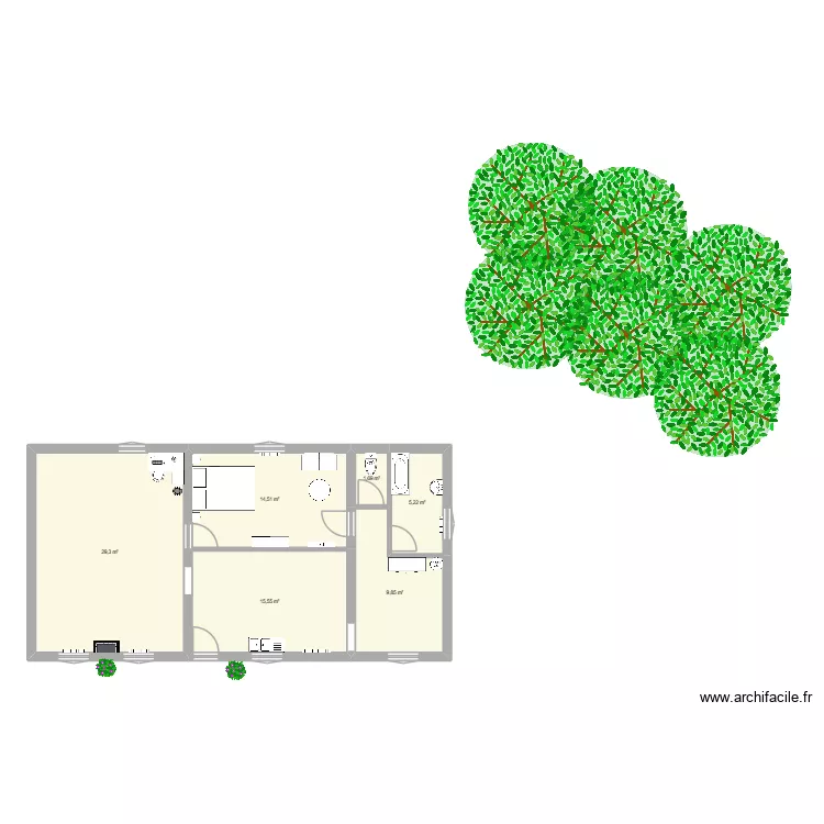 marlanval. Plan de 6  et 76 m²