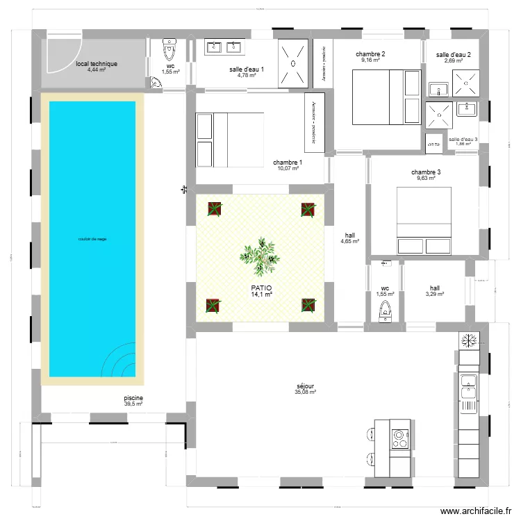 patio simple. Plan de 