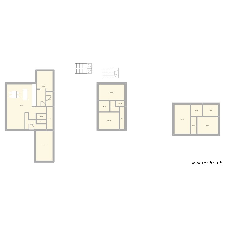 clement. Plan de 19 pièces et 145 m2