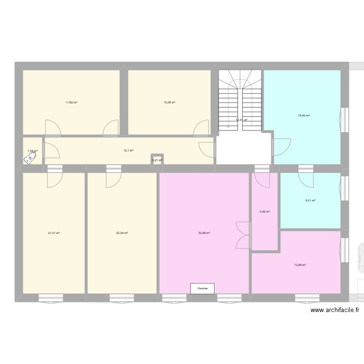 projet a version 8 apparts. Plan de 47 pièces et 669 m2