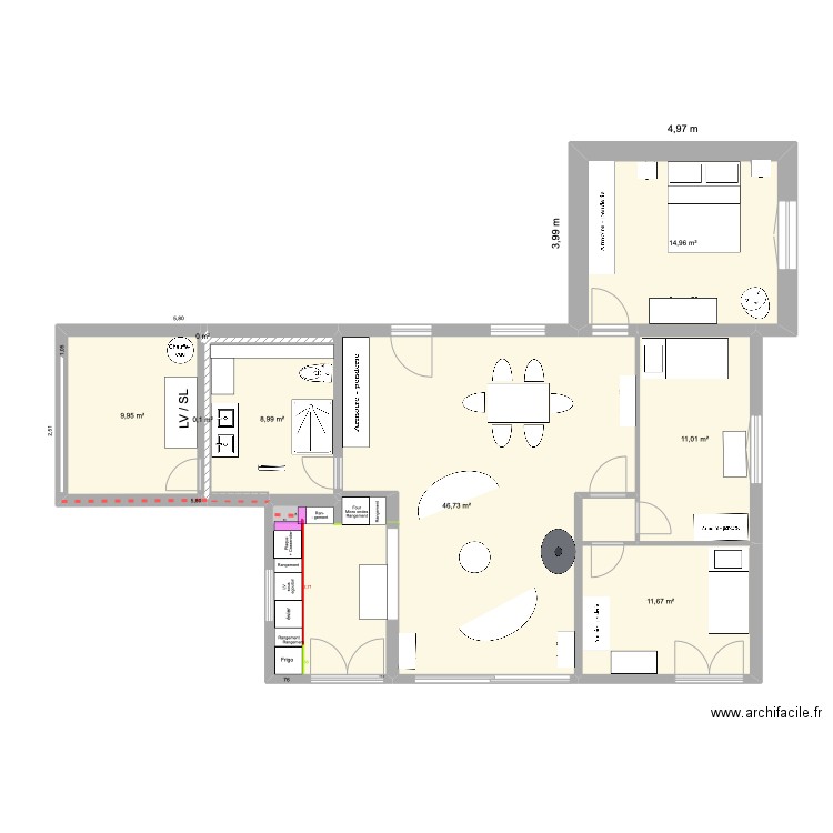 21/04 VALIDÉ. Plan de 8 pièces et 103 m2