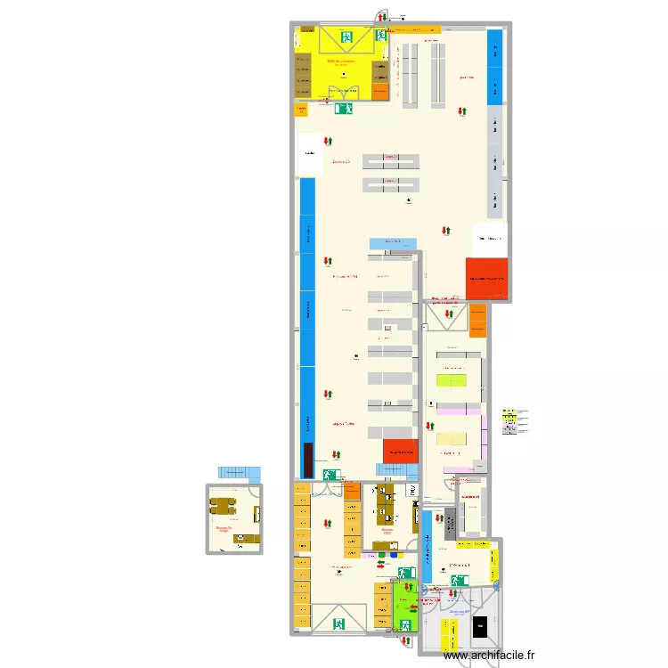 SP Jemelle. Plan de 7  et 647 m²