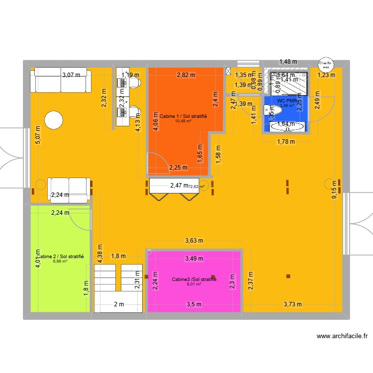 CAB CLEM RDC AMENAGEMENT 1. Plan de 0 pièce et 0 m2