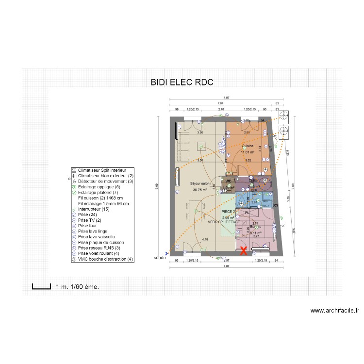 BIDI RDC ELEC 2. Plan de 0 pièce et 0 m2