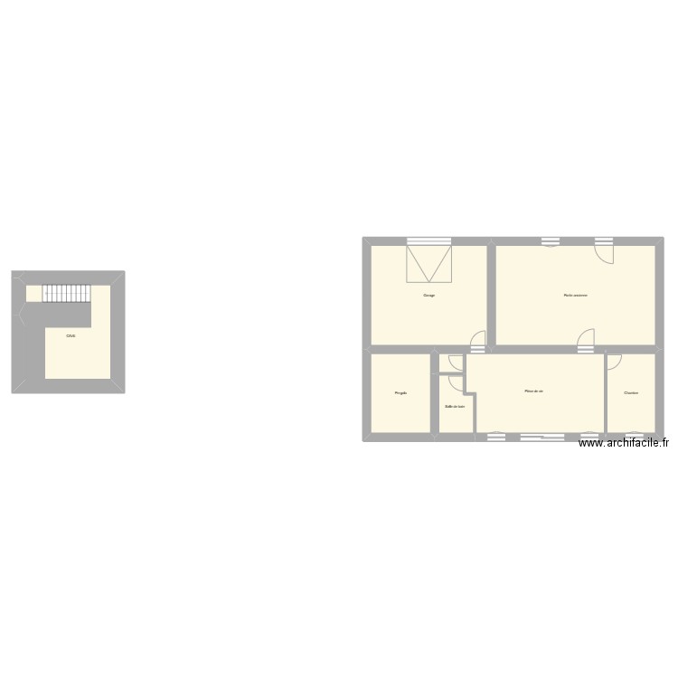 plan CM 2. Plan de 7 pièces et 162 m2