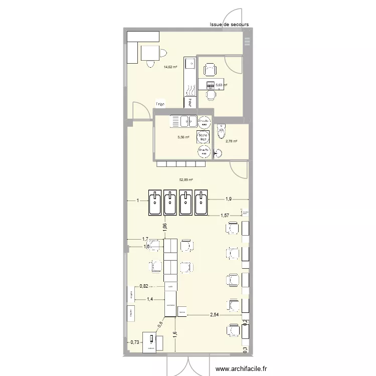 Fronton 3. Plan de 6  et 82 m²