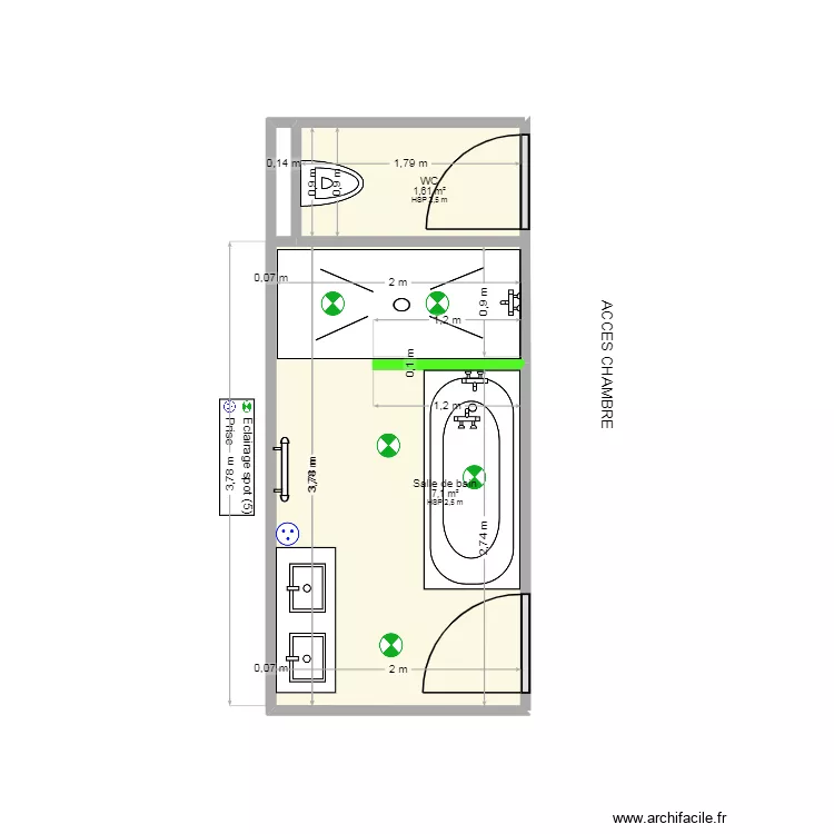 COLSON. Plan de 3  et 9 m²