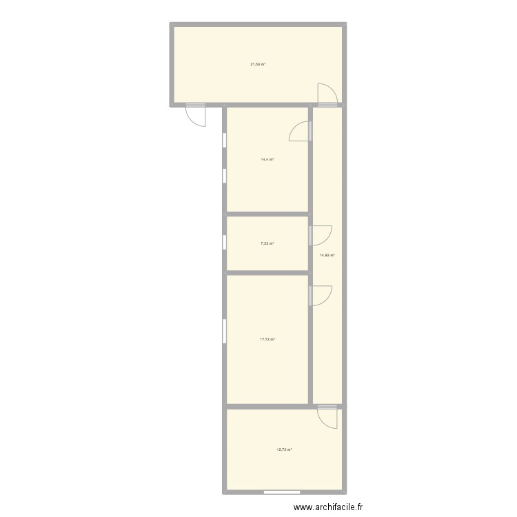 JKN. Plan de 6 pièces et 92 m2