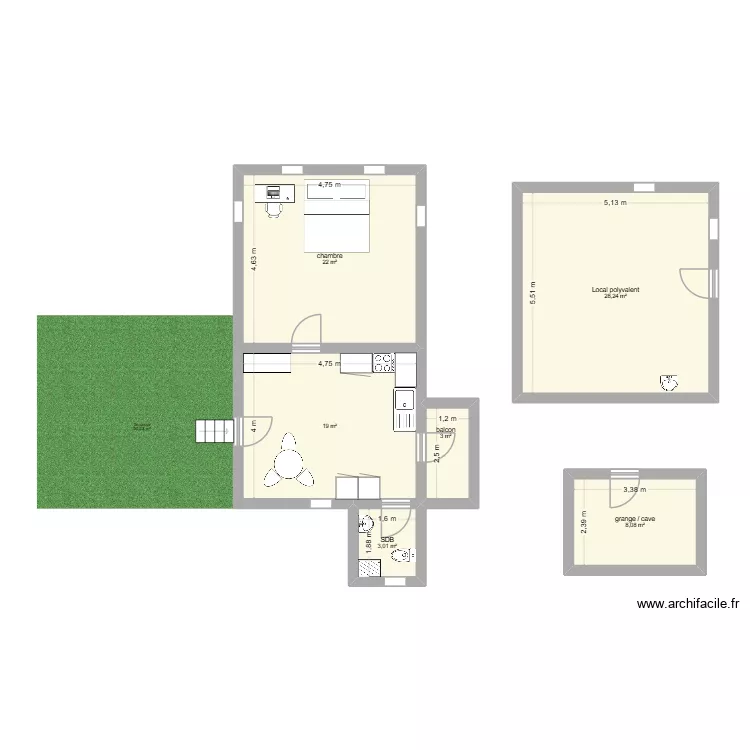 appart Sierre Muraz. Plan de 