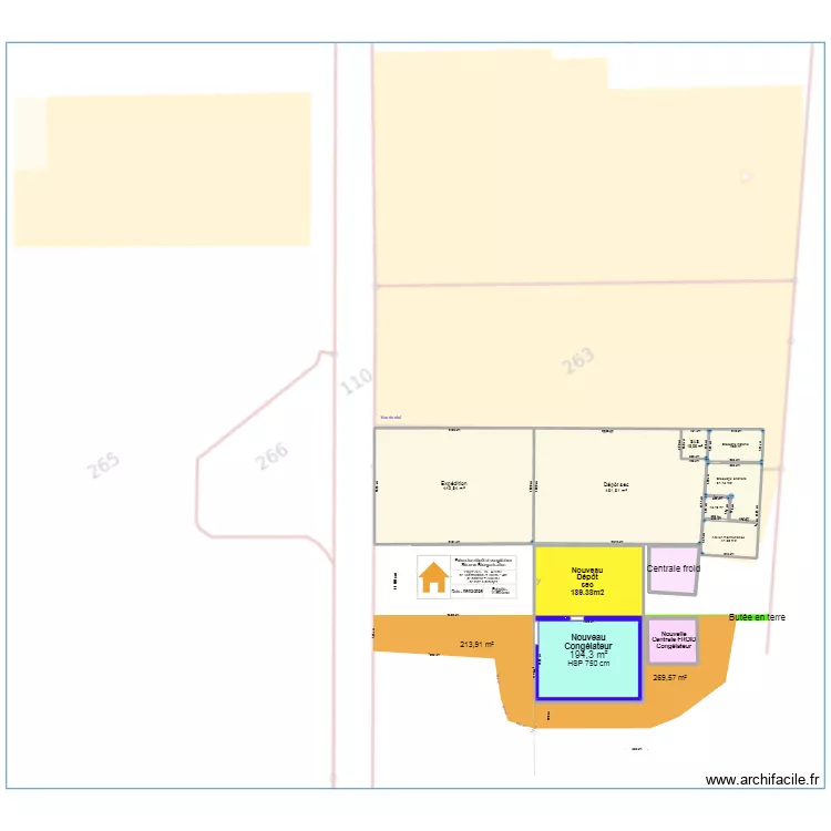 D&eacute;p&ocirc;t_R&eacute;organisation avec cong&eacute;lateur et chemin. Plan de 