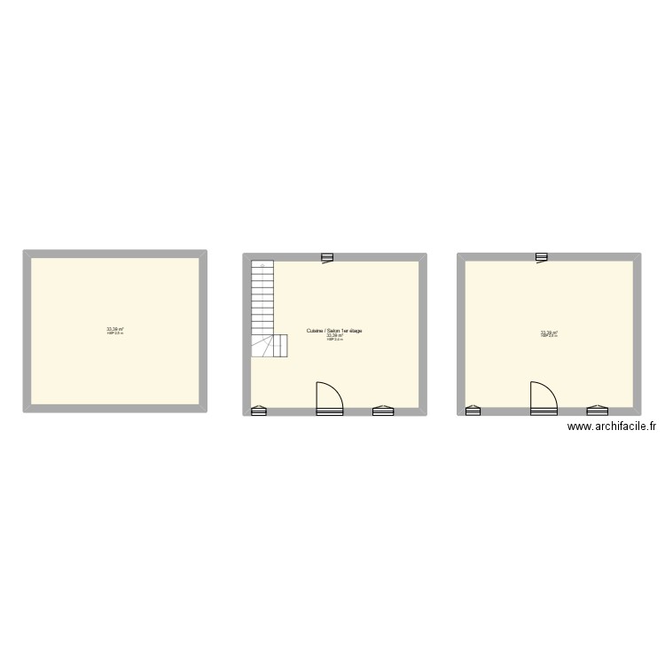Reilhous. Plan de 3 pièces et 100 m2