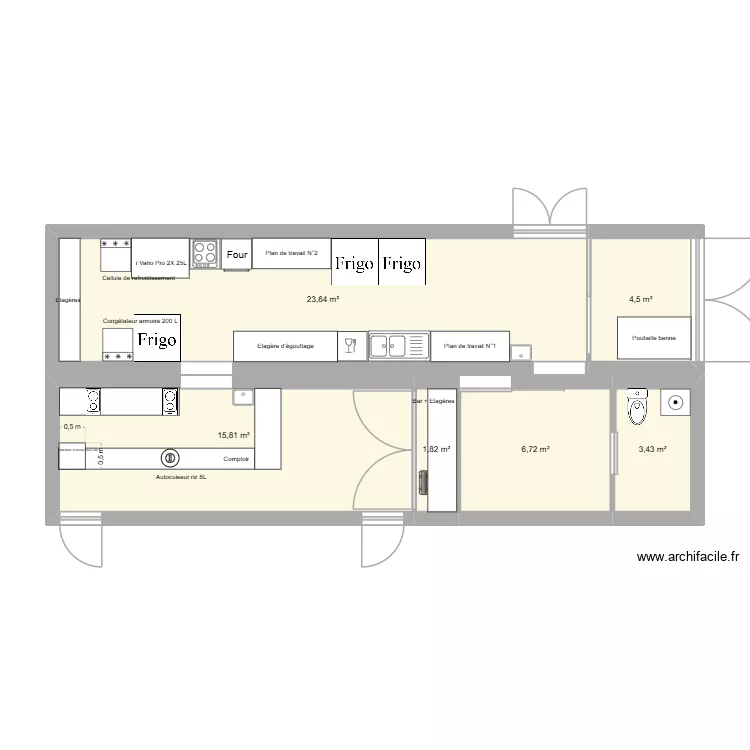 Schéma aménagement containers 2x 40' V1. Plan de 6 et 56 m² Schéma aménagement containers 2x 40' V1. Plan de 6 et 56 m²