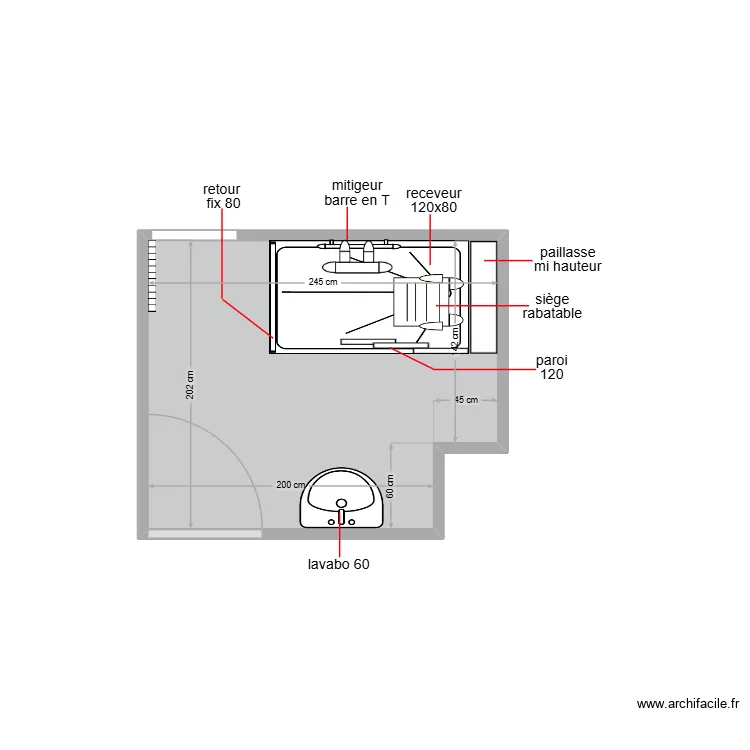 monville. Plan de 1 pièce et 5 m²