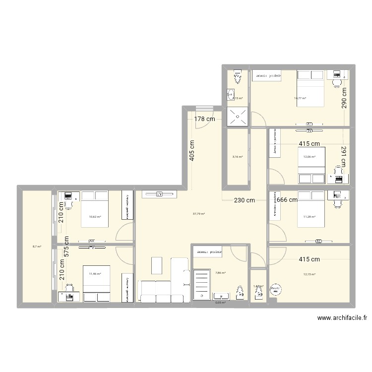 5 CHAMBRE LES IBIS 2EME. Plan de 0 pièce et 0 m2