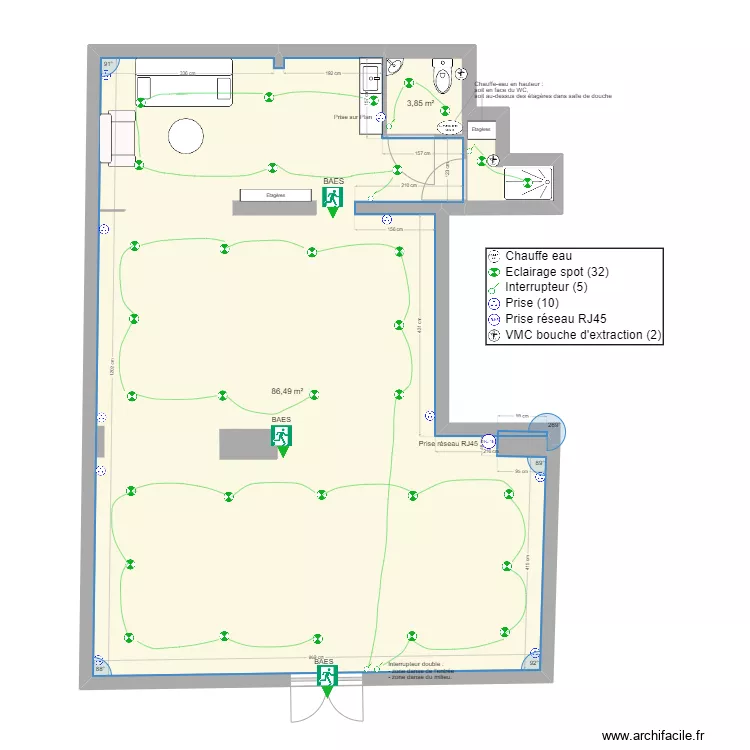 P&ocirc;le Dance Electricit&eacute;. Plan de 