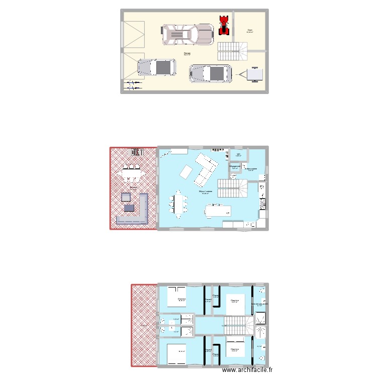 LLO projet 1. Plan de 18 pièces et 296 m2