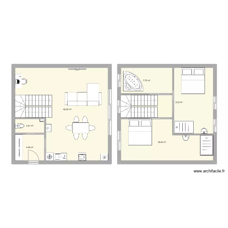 Maison de r&ecirc;ve +. Plan de 6  et 97 m²