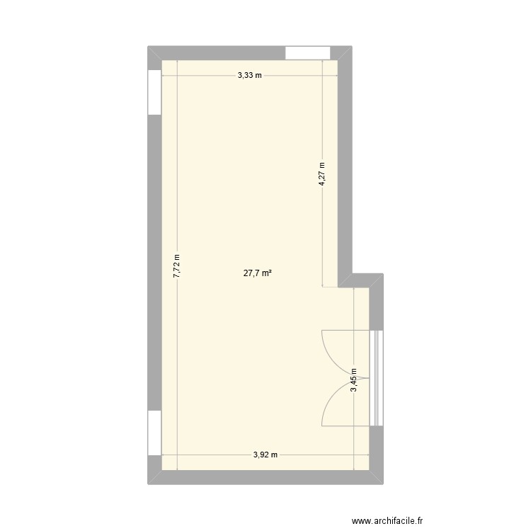 PiecePrincipale. Plan de 1 pièce et 28 m2