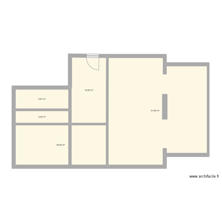 ETCHE1. Plan de 5 pièces et 90 m2