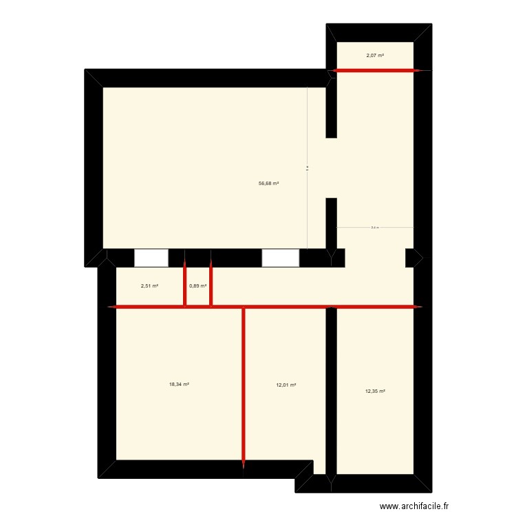 st just plateau. Plan de 7 pièces et 105 m2