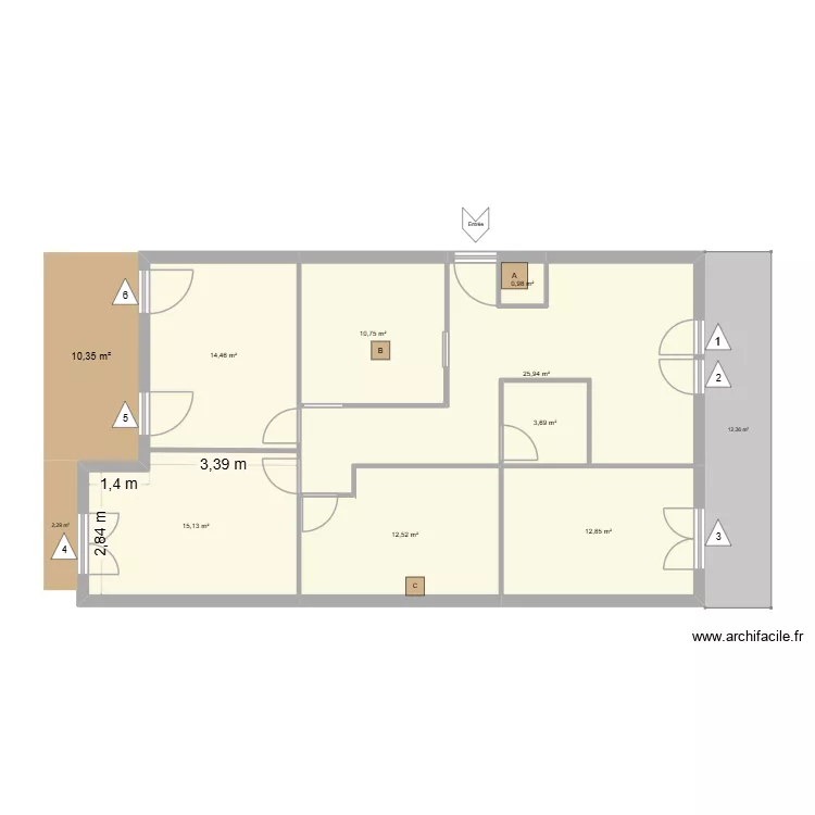 Dentiste 3. Plan de 8 Pièces et 96 m² Dentiste 3. Plan de 8 Pièces et 96 m²