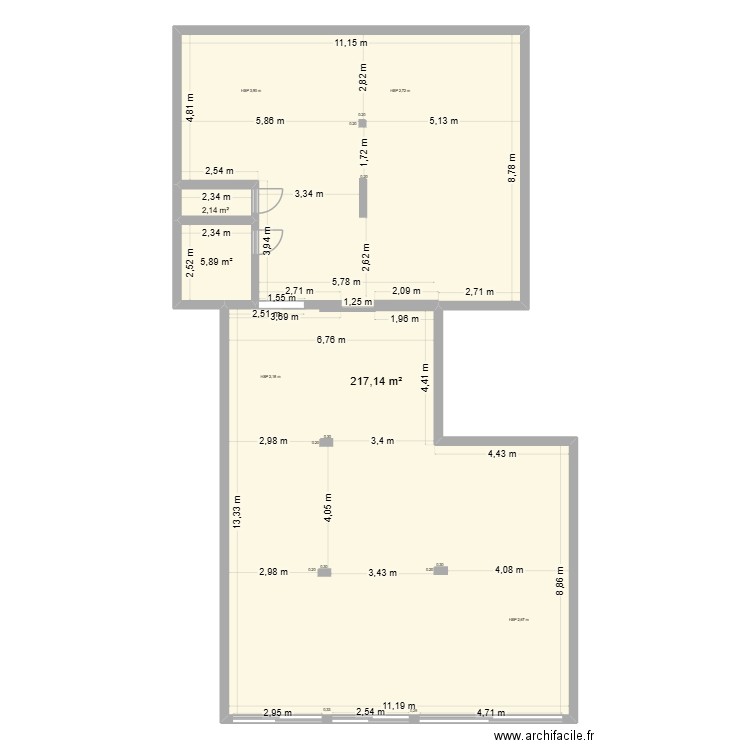 MANOSQUE rectifié. Plan de 3 pièces et 225 m2