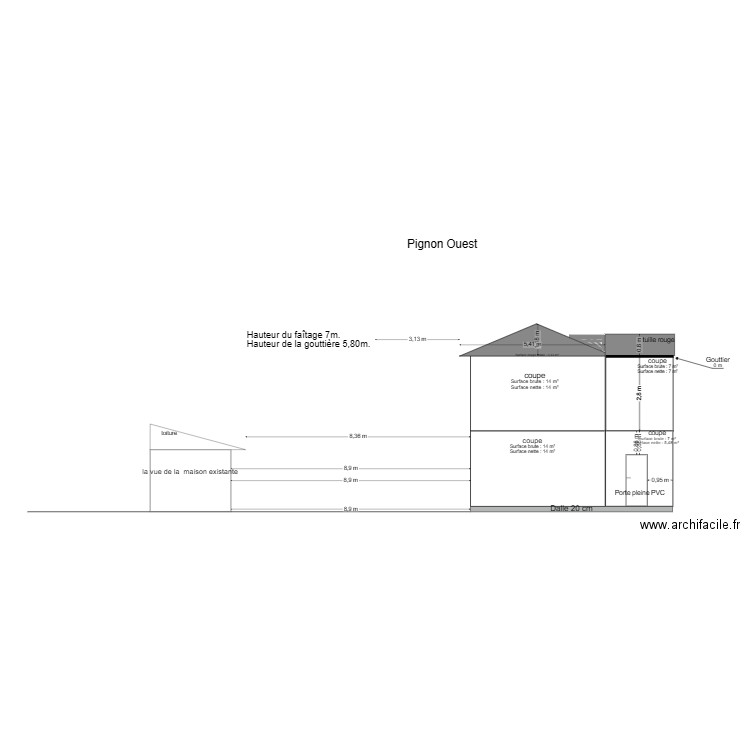 Pignon OUESTTf. Plan de 0 pièce et 0 m2