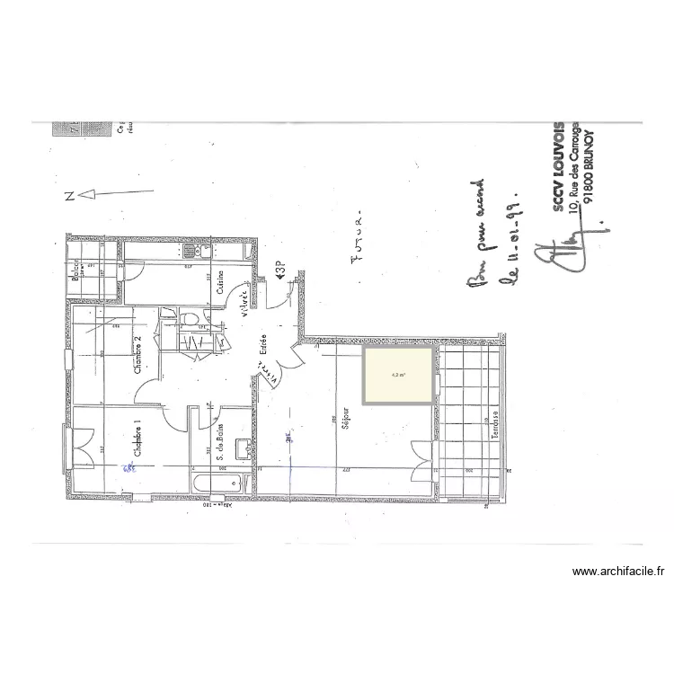 cab. Plan de 1  et 4 m²