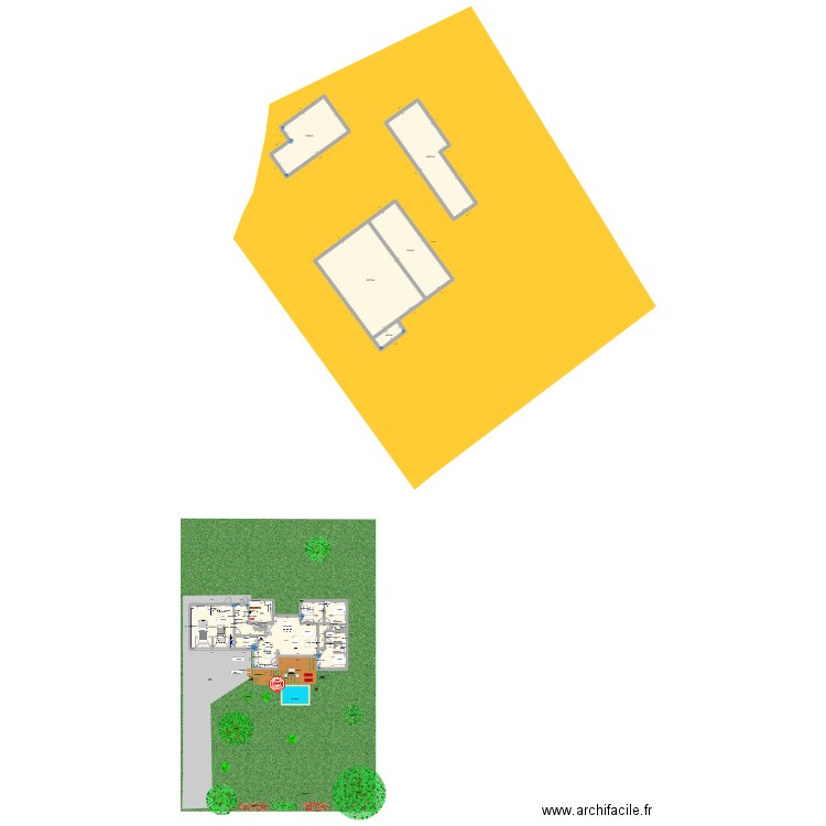639 m2 Cadastre. Plan de 19 pièces et 702 m2