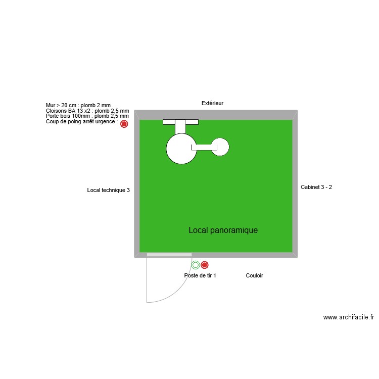 31536 Local panoramique. Plan de 1 pièce et 10 m2