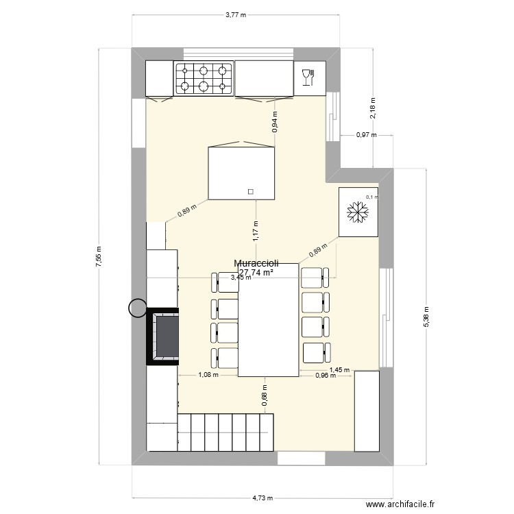 cuisine muraccioli 4. Plan de 1 pièce et 28 m2