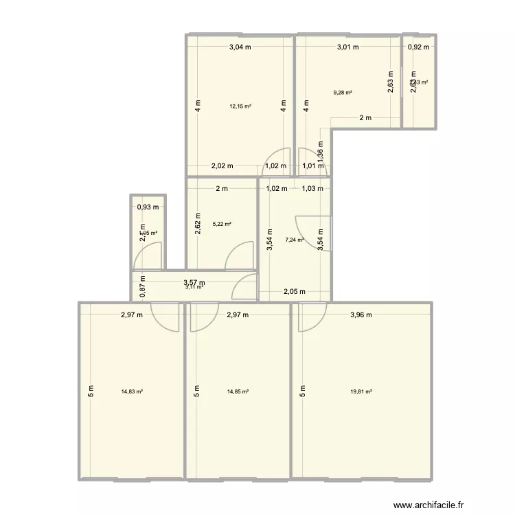 grande corniche projet. Plan de 10  et 91 m²
