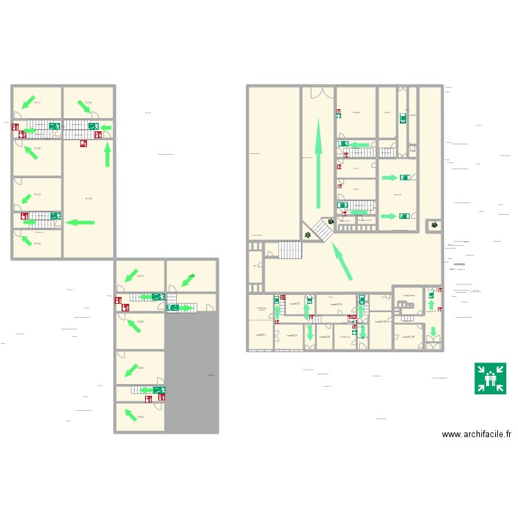 gabrielapascovici - Rez-de-chaussée IDU Fondamental version 6. Plan de 63 pièces et 580 m2
