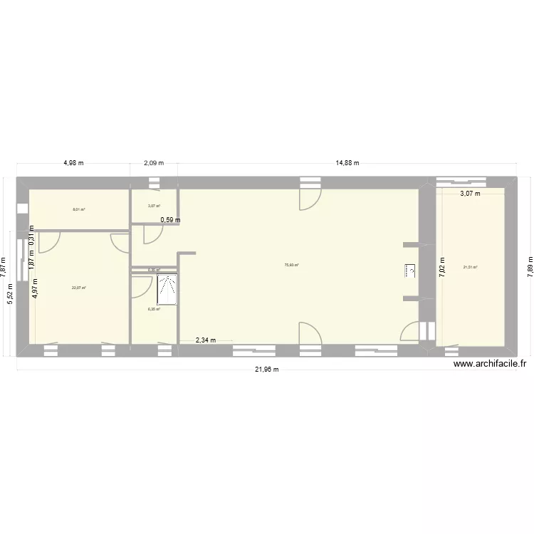christophe5. Plan de 7 pièces et 137 m²