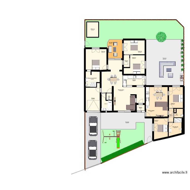 THAI AYOUN. Plan de 25 pièces et 424 m2