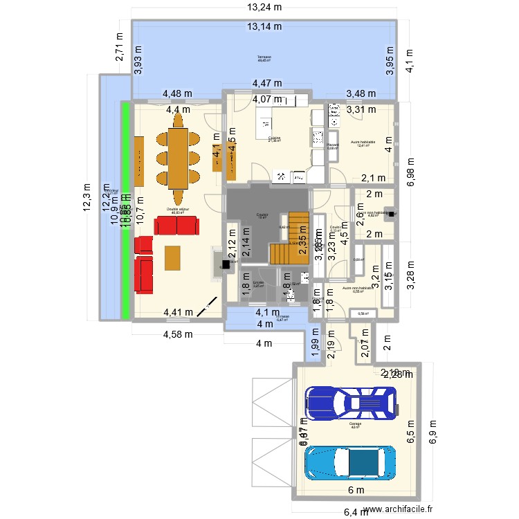 Maison 10/24. Plan de 26 pièces et 244 m2
