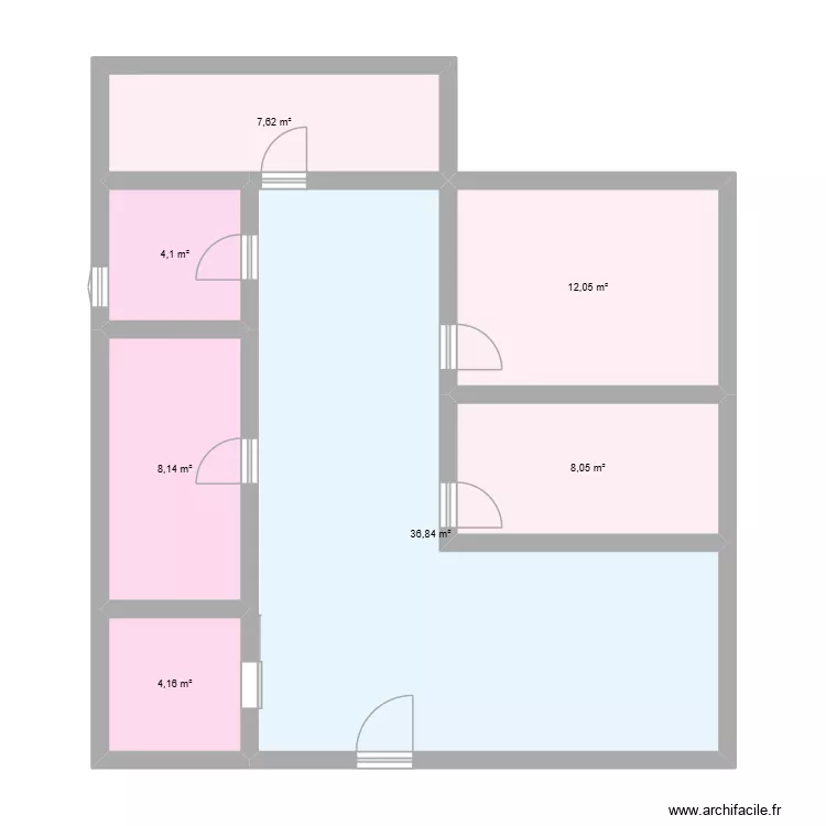 institut. Plan de 7  et 81 m²