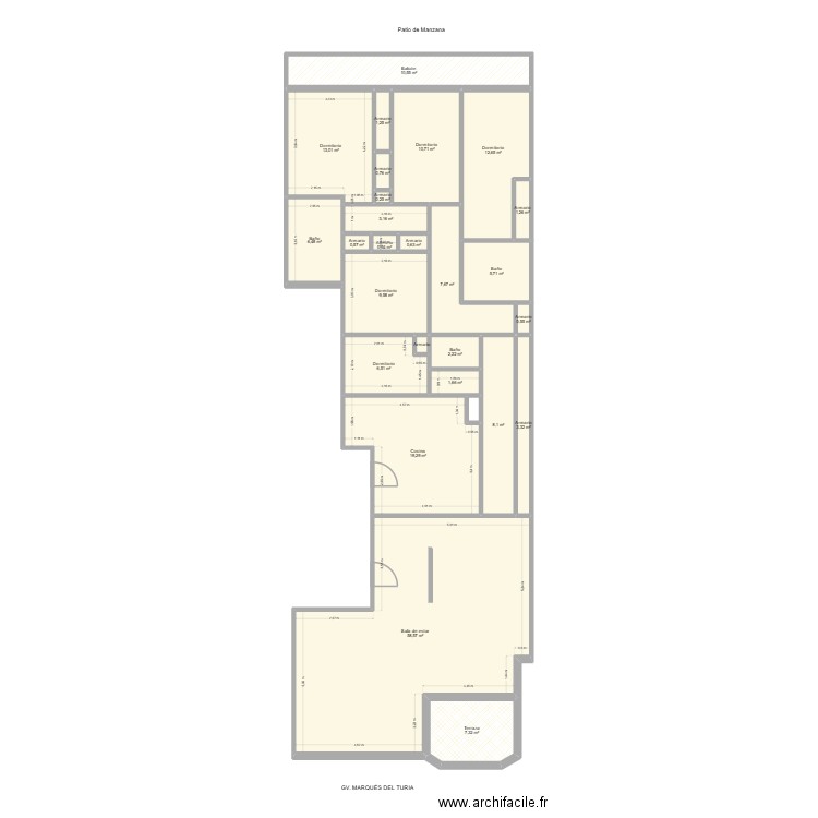 MARQUES DEL TURIA 37-11 VALNCIA. Plan de 27 pièces et 193 m2