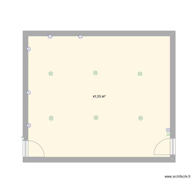 piece 1 ET 2. Plan de 1 pièce et 42 m2
