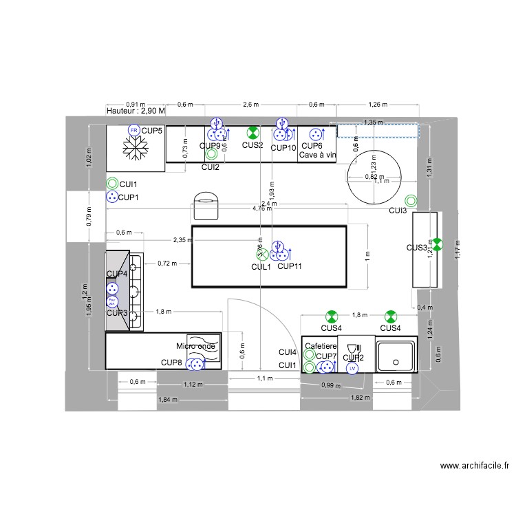 cuisine AMENAGEMENT. Plan de 0 pièce et 0 m2