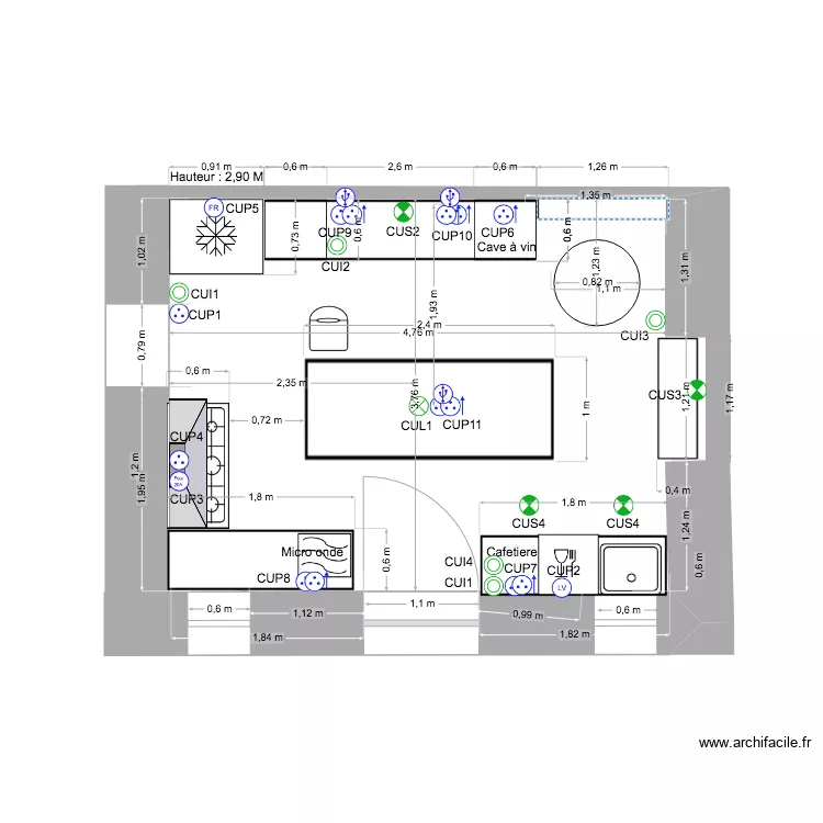 cuisine AMENAGEMENT. Plan de 