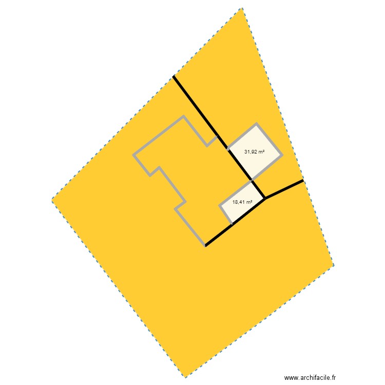 reprise sur plan cadastral decoupé. Plan de 0 pièce et 0 m2