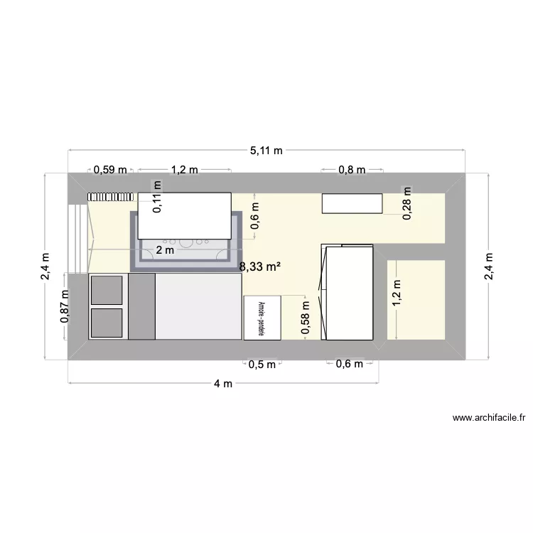 fanniki. Plan de 1 et 8 m² fanniki. Plan de 1 et 8 m²